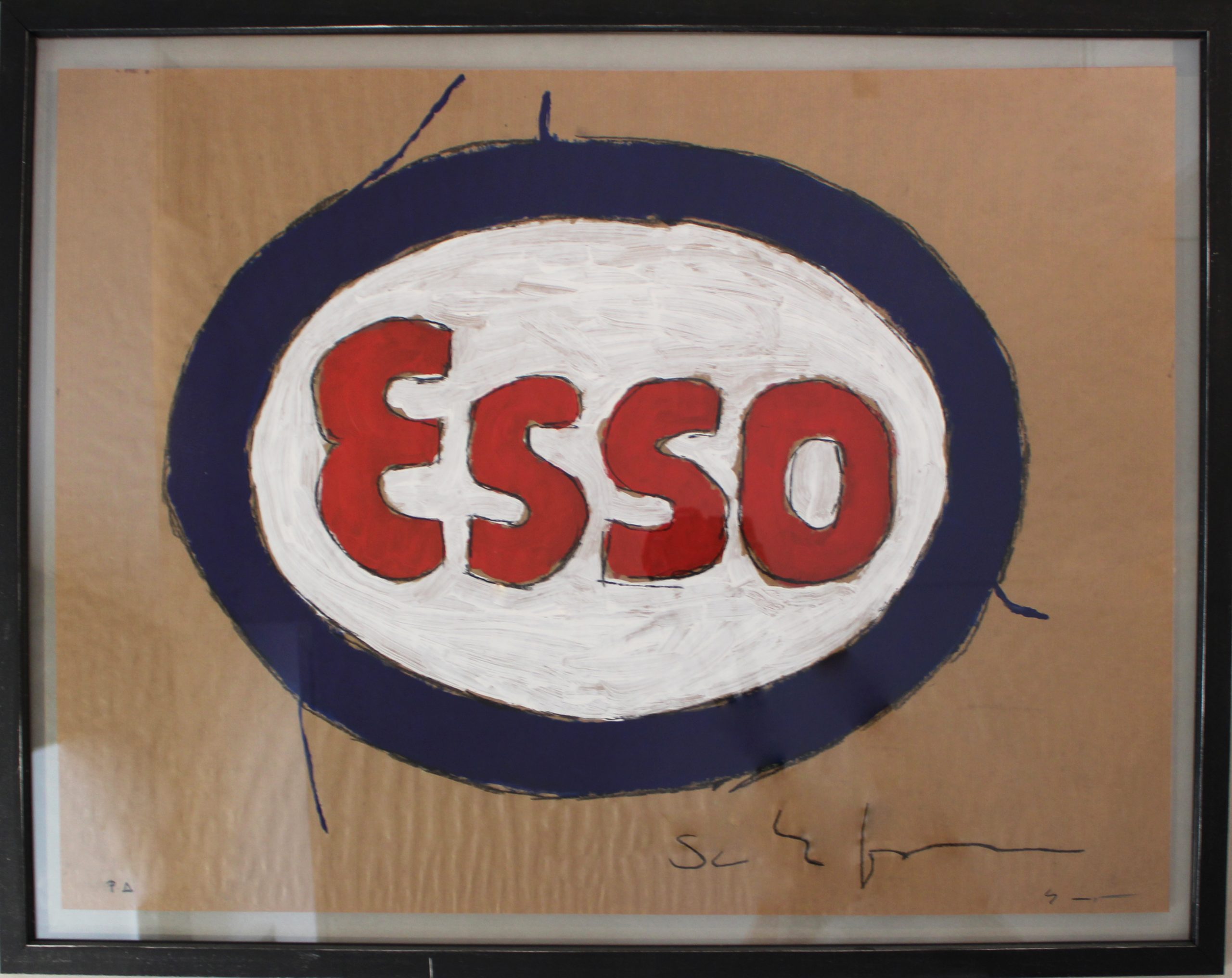 onderhoud schetsen heel fijn Esso" - Mario Schifano | Signature lower right - P.A. | Galleria Bosi Roma